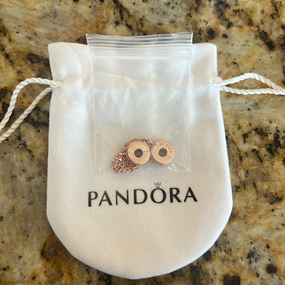 Rose Gold Clear Pavé Pandora Safety Charm